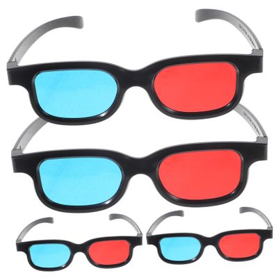 ELAYARD 4pcs Glasses for Movies and Tv Lightweight Plastic Eyewear for Projectors and Computer Use for Friends Gatherings Enjoy Lifelike Effects