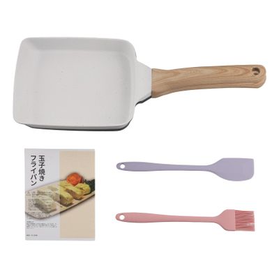 Yaregelun Tamagoyaki Pan Nonstick Japanese Omelette Pan Egg Roll Detachable Anti Scalding Handle for Stove Kitchen Accessories B