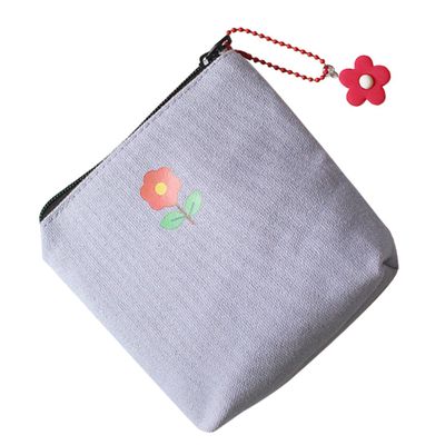 CALLARON Cute Canvas Coin Purse Storage Bag Portable Data Cable Organizer Pouch Random Color Options for Travel and Everyday Use