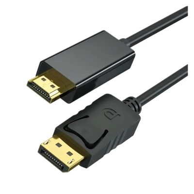 LINGQE DP Display Port to HDMI-Compatible Adapter Converter 1.8m Cable 2k 4k 1080p for Desktop PC TV M>oni>tor Projector