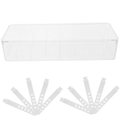 NUOBESTY 1Set Cord Storage Box with Lid Cable Organizer with Ties Durable Desk Cable Management Case for USB Charge Cables Office and Home Use Design for Easy Access