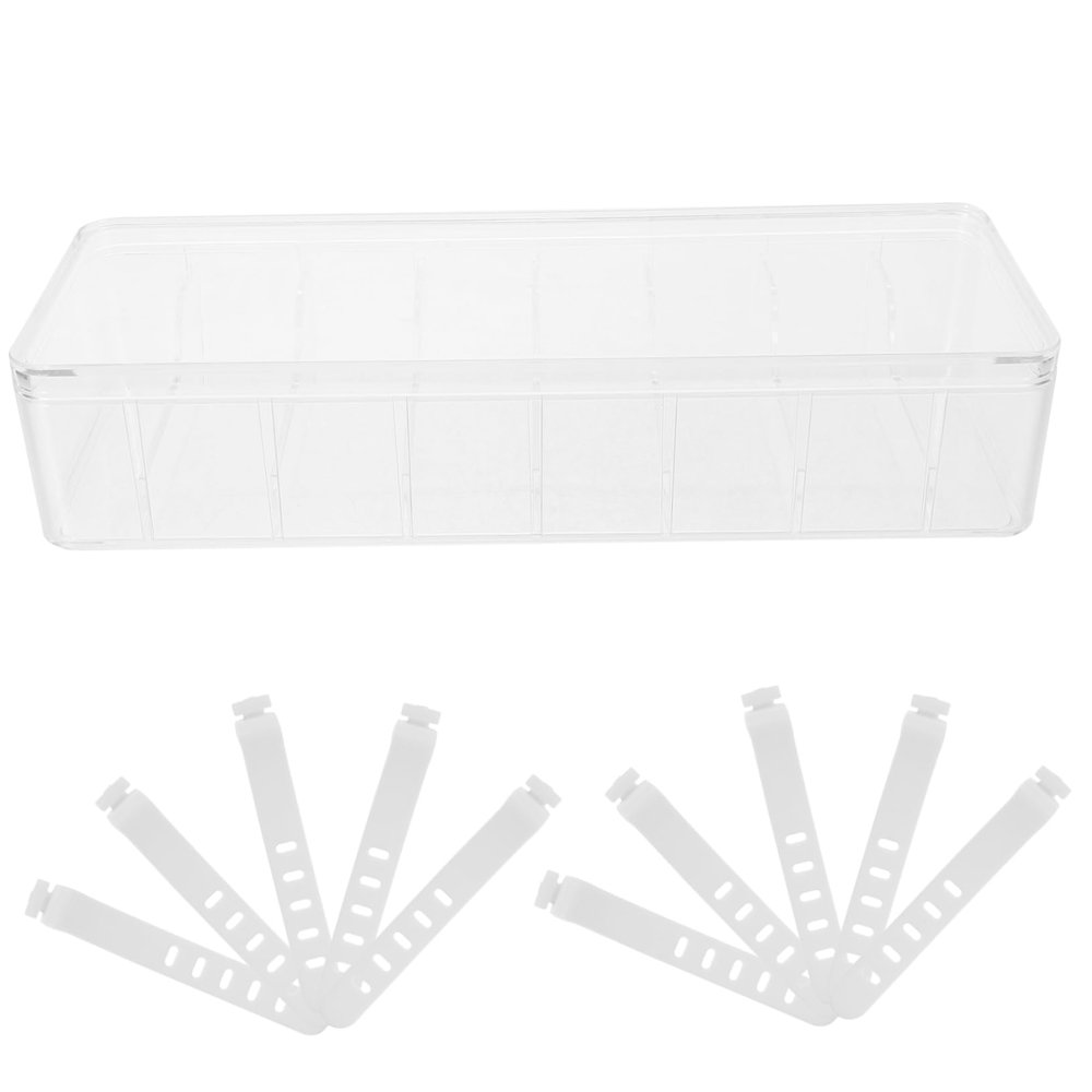 NUOBESTY 1Set Cord Storage Box with Lid Cable Organizer with Ties Durable Desk Cable Management Case for USB Charge Cables Office and Home Use Design for Easy Access