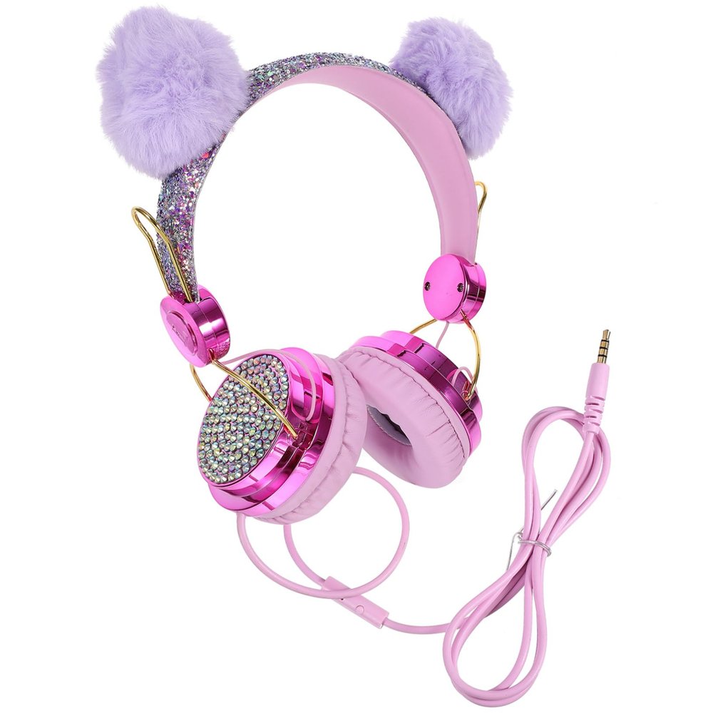 FELTECHELECTR Noise Cancelling Boys and Girls Headphones Plush Over Ear Headset for School Girl Headphones Volume Control