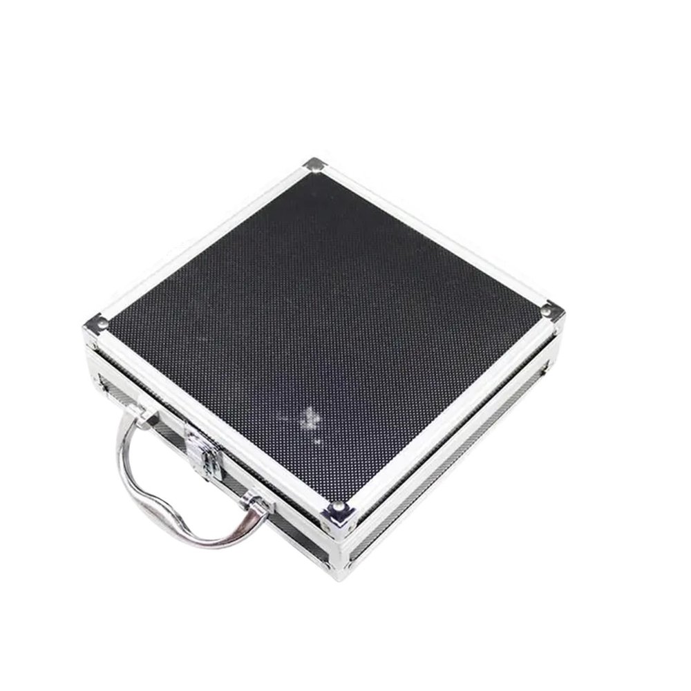 88JUNYh Waterproof Hard Case with Foam Aluminum Alloy Portable Tool Box Storage Manager Household Durable Storage Box with Sponge Inner Ultra-Large Capacity(215x215x65mm)