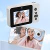 1080P Digital Camera for Photography, 12MP Vlog Selfie Camera with 2.4" Screen, Dual Lens Autofocus Compact Small Cameras for Beginner (White) view 2