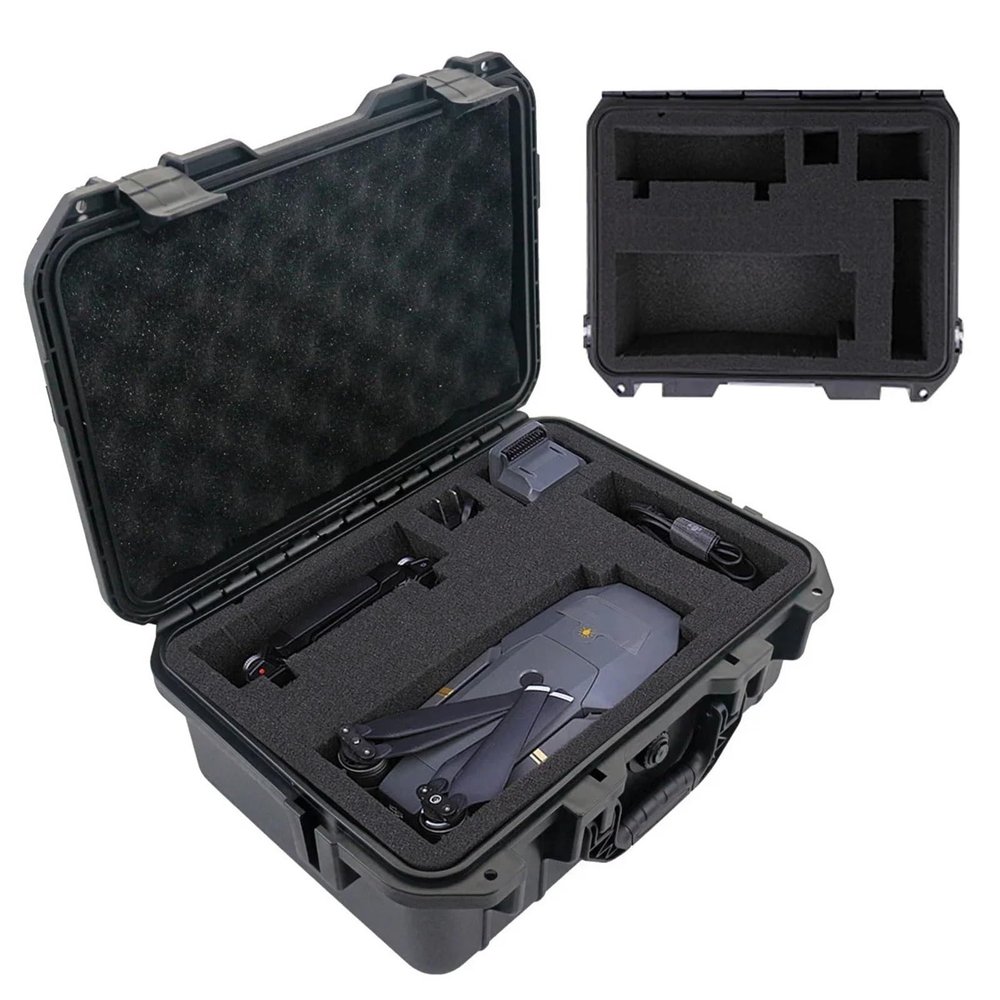 88JUNYh Waterproof Hard Case with Foam Waterproof Hard Carry Case  Tool Bag with Pre-Cut Sponge & Storage Box for Hardware(290x243x130mm)