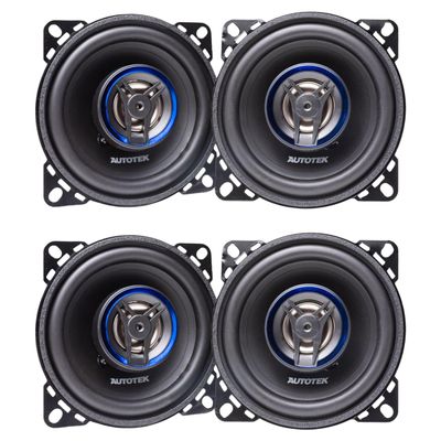 Autotek 2 Pack Street Machine 200W 4 Inch 2 Way Car Audio Coaxial Speakers with Neo Mylar Soft Dome Tweeters for Crystal Clear Sound