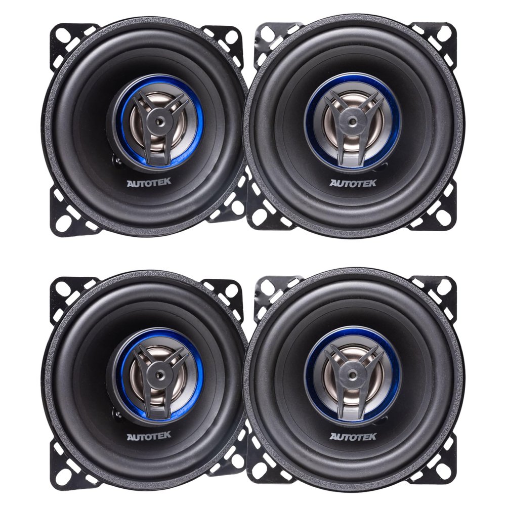Autotek 2 Pack Street Machine 200W 4 Inch 2 Way Car Audio Coaxial Speakers with Neo Mylar Soft Dome Tweeters for Crystal Clear Sound
