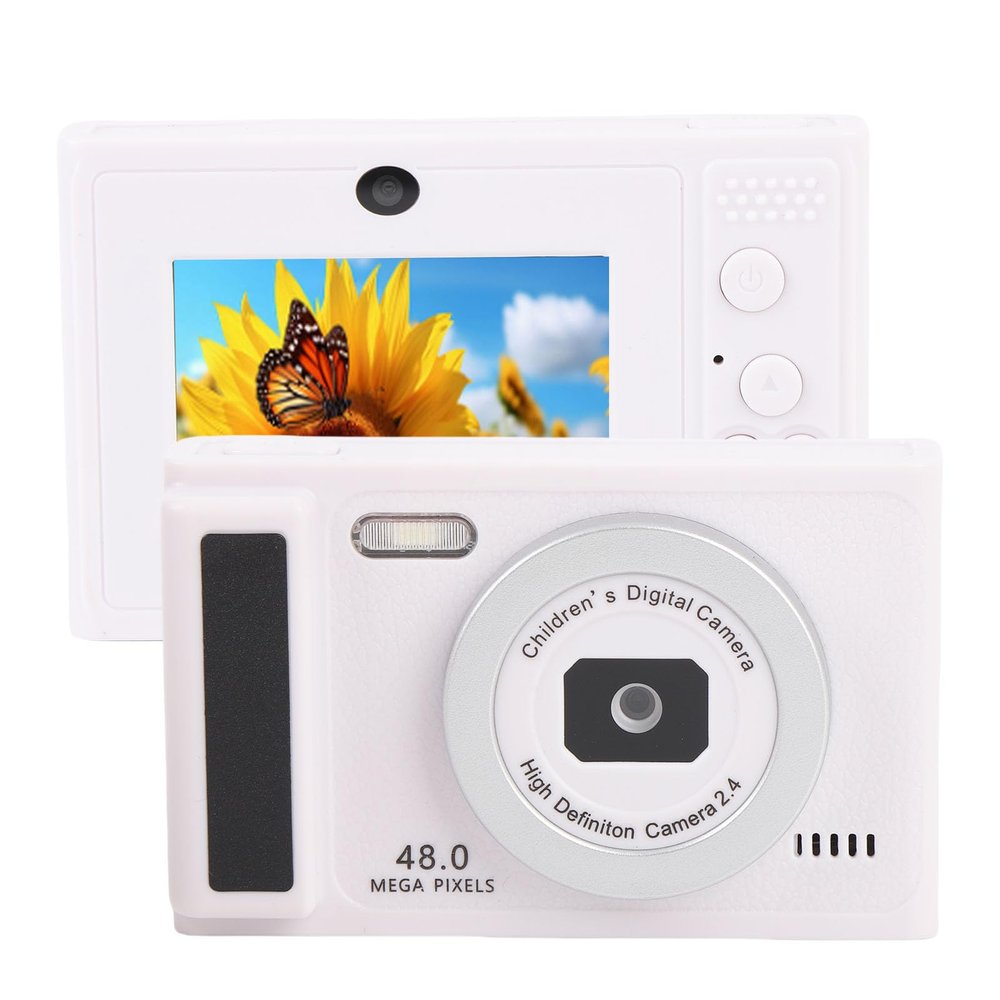 1080P Digital Camera for Photography, 48MP Vlogging Camera with 2.4" Screen, Multi Zoom Autofocus Mirrorless Cameras for Beginner (White)