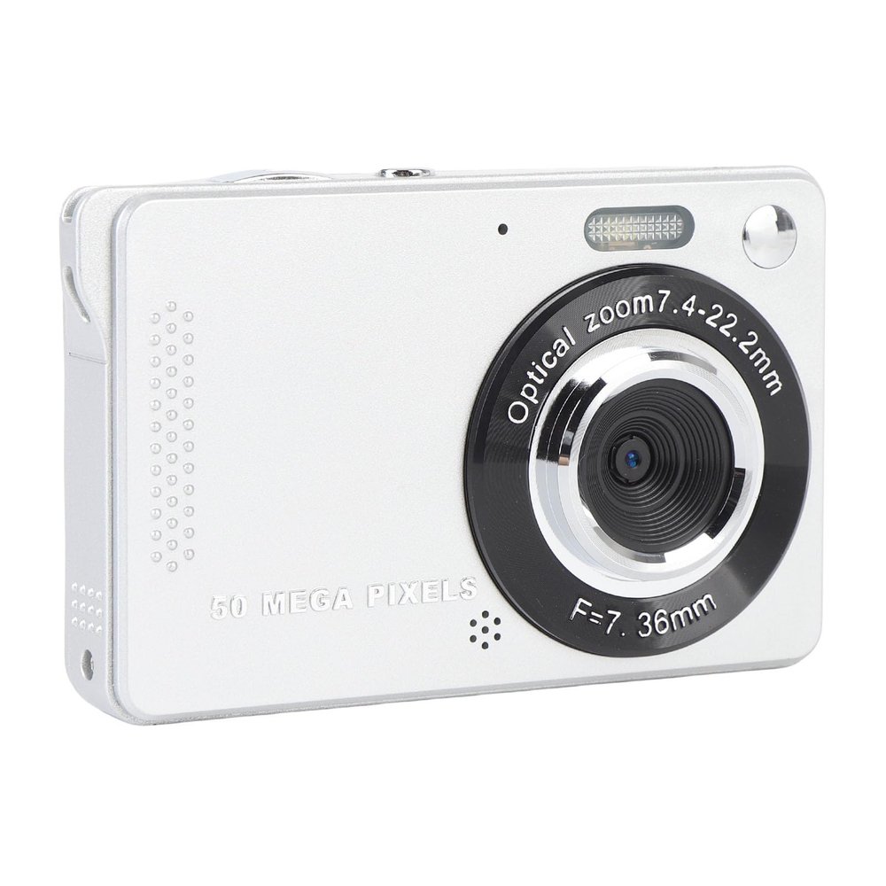 1080P Digital Camera for Photography, 50MP Vlogging Camera with 2.8" Screen, Autofocus Compact Small Cameras for Beginner (Silver)