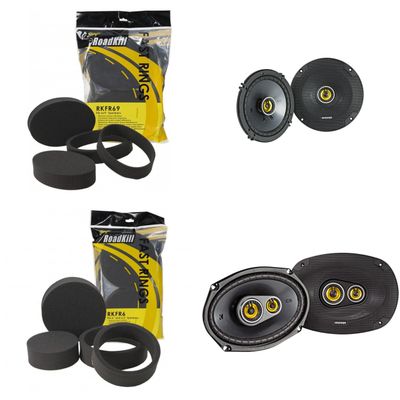Kicker CSC 6.5" & 6x9 3-Way Coaxial with RKFR Foam Fast Ring Speaker Enhancement Kit