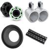 Kicker KMXL Horn-Loaded LED Powersports Speakers w/Grilles & 12KMTESW White Tower Enclosures & UTV Cage Adapters view 1