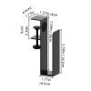 Adjustable Side Laptop Mount Desk Organizer Heavy Duty Carbon Steel Space Saving Clamp On Hanging Storage Holder for Home Office view 3