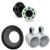 Kicker KMXL Horn-Loaded LED Powersports Speakers w/Grilles & 12KMTESW White Tower Enclosures view 1