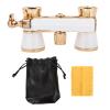 3X25 Opera Binocular Telescope with 3 Magnification, 25mm Optics Lens for Clear Indoor Viewing, Central Center, 6.5mm Exit Pupil, BK7 Glass Lens Loupe, Ideal for Theater, (White) view 1