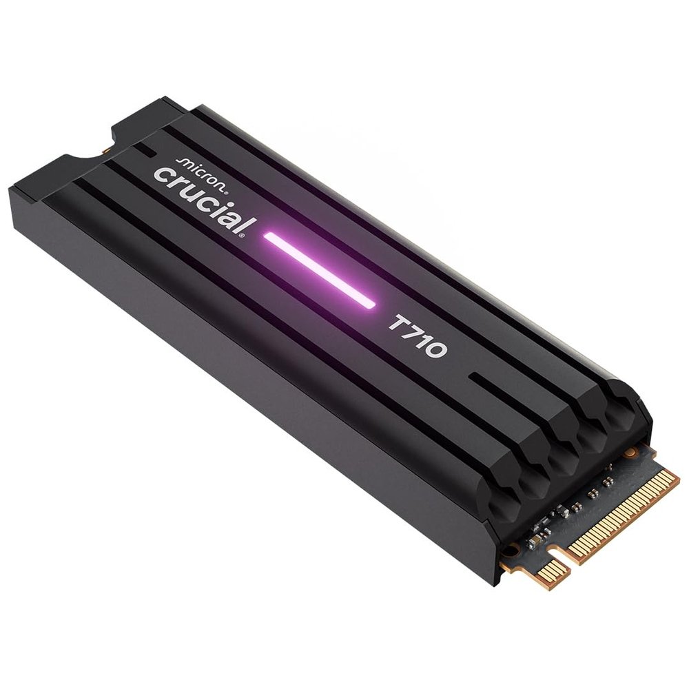 Crucial T710 PCIe Gen5 NVMe 4TB SSD  Heatsink, Up to 14,900 MB/s, Laptop & Desktop Compatible (PC), for Creatives and Hardcore Gamers, Solid State Drive, Includes 1Mo Adobe CC  CT4000T710SSD5-01