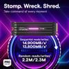 Crucial T710 PCIe Gen5 NVMe 4TB SSD  Heatsink, Up to 14,900 MB/s, Laptop & Desktop Compatible (PC), for Creatives and Hardcore Gamers, Solid State Drive, Includes 1Mo Adobe CC  CT4000T710SSD5-01 view 2