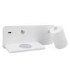 Cryfokt 85 to 265V Adjustable Lamp Holder USB Wall Light for Reading Study Bedside Hallway, Wireless Wall Light, Convenient USB Charging Interface Charging LED Lamp (White Right) view 1