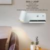 Cryfokt 85 to 265V Adjustable Lamp Holder USB Wall Light for Reading Study Bedside Hallway, Wireless Wall Light, Convenient USB Charging Interface Charging LED Lamp (White Right) view 2