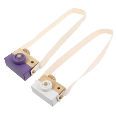 Yardwe 2Pcs Adorable Wooden Camera for Engaging Beech Material Playthings for Bedroom Desk Decor Birthday Present
