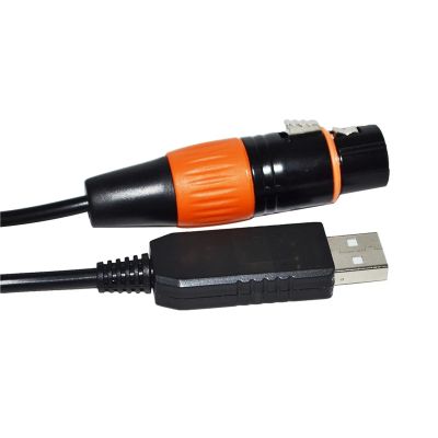 ATUUKOPC Industrial FT232RL CHIP USB to RS485 DMX512 3P XLR Female/Male Converter Freestyler Controller Cable(1m,XLR Female F)
