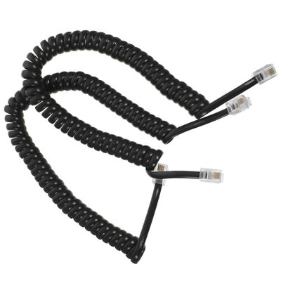 VILLCASE 2Pcs Coiled Telephone Cords Durable Phone Cables for Landline Flexible and Stable Signal Transmission for Home Office Use
