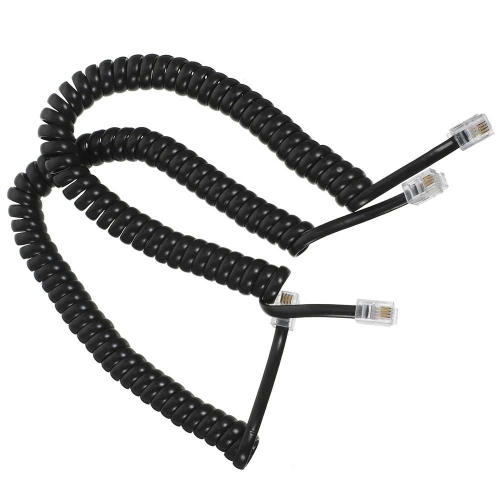 VILLCASE 2Pcs Coiled Telephone Cords Durable Phone Cables for Landline Flexible and Stable Signal Transmission for Home Office Use