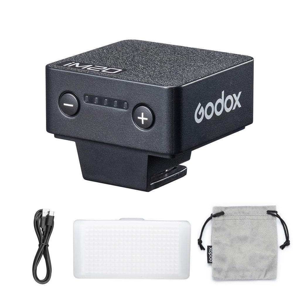 Godox iM20 Mini On-Camera Flash Camera Speedlite 5 Power Levels 3s Recycle Time 440 Full Power Flasheswith Flash Diffuser White Lamp Shade Diffuser for Canon Nikon Sony Mirrorless Cameras Film Cameras