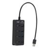 NUOBESTY USB Hub 4 Ports USB 3.0 Splitter for Laptop Computer Tablet and Smartphone Use Compact Design Black view 1