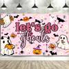 10X10ft Halloween Backdrop Let's Go Ghouls Backdrop for Girls Night Pink Boo Photography Background Halloween Bachelorette Ghost Bridal Shower Wedding Engagement Party Decorations Photo Shoot Props view 4