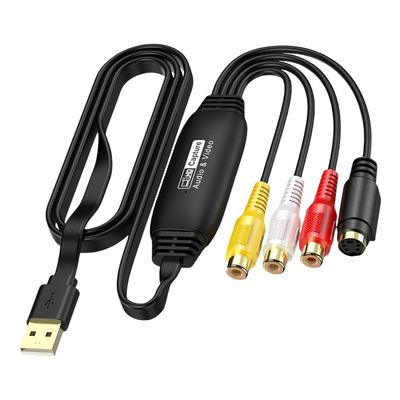 MHADBKH USB Video Converter Adapter Cable Wire Acquisition Card Converter for Camcorder and VCR to Digital Format