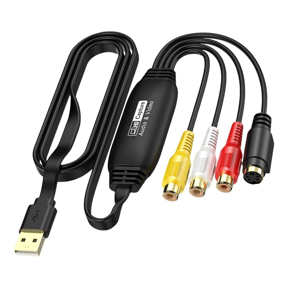 MHADBKH USB Video Converter Adapter Cable Wire Acquisition Card Converter for Camcorder and VCR to Digital Format