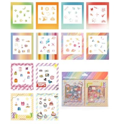 HIYQIN 12PCS - Photo Border Stickers Compatible for Instax Square SQ Film, Pictures Decorative Stickers for Instax Square SQ1/SQ6/SQ10/SQ20/SQ40 Instant Camera Film - Rainbow Series