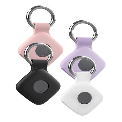 Case for Ajblg Air Tags - Superior Silicone Build, Shockproof & Anti - Slip.Protects Against Scratches. Precise Cutouts Ensure Full Functionality.Black+White+Pink+Purple.