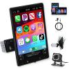 10.4" Single Din Single Din Touchscreen Car Stereo Wireless Carplay& Android Auto,Car Radio Stereo Bluetooth,Mirror Link,FM,Subwoofer,SWC,Backup Camera Voice Control Manual Rotatable Screen view 1