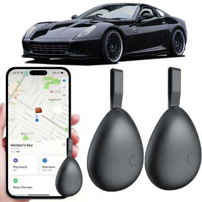 Mini GPS Tracker for Vehicles, Tracking Devices for Cars Hidden, No Subscription Car Tracker Work with Find My (iOS Only), Vehicle Tracker with Audio for Kids, Dogs, Key, Luggage, Bag (Black, 2 Pack)