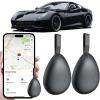 Mini GPS Tracker for Vehicles, Tracking Devices for Cars Hidden, No Subscription Car Tracker Work with Find My (iOS Only), Vehicle Tracker with Audio for Kids, Dogs, Key, Luggage, Bag (Black, 2 Pack) view 1