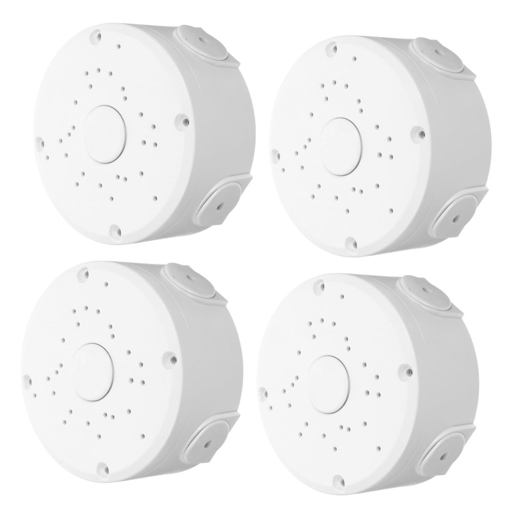 FELTECHELECTR 4pcs Outdoor Security Camera Mount Hemisphere Bracket Wire Management Hide Cords Cable Holder Extension Cord Cover Connection Box Protector