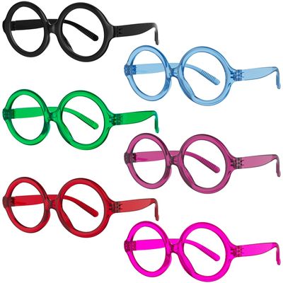 Eyekepper Huge Round Blue Light Blocking Reading Glasses Screwless Spring Hinges Metalless 6 Pack Readers for Women +2.25