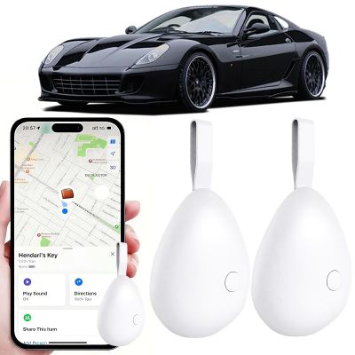 GPS Tracker for Vehicles, Mini Tracking Device for Vehicles, Car Tracker Device Hidden No Subscription Work with Find My (iOS Only), Key Finder, for Kids, Dogs, Luggage, Bag (White, 2 Pack)