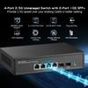 Binardat 6 Port 2.5G PoE Switch with 2x10G SFP+ Port, 4x2.5G Base-T Ports Compatible with 100/1000Mbps, IEEE802.3af/at 78W, Unmanaged Fanless Rackmount Ethernet Switch view 2