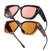 R.F.YFQH 2 Pack Indoor Fluorescent-41 Rose & Outdoor Fluorescent-60 Brown Tinted Fit Over Blue Light Blocking Glasses for Migraine, Light Sensitivity, Photophobia & LED Gaming Computer Glare JF7201 view 1