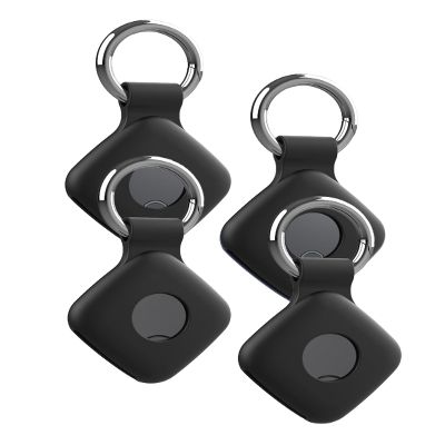 Case for Ajblg Air Tags - Superior Silicone Build, Shockproof & Anti - Slip. Fits Widely, Protects Against Scratches. Precise Cutouts Ensure Full Functionality.Black(4 Pack).