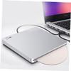 Angoily 1 Set Dual DVD Burner Suction Type External DVD for Home Office Use Ultra Thin Lightweight Design Compatibility Fast Data Transmission Silver view 2