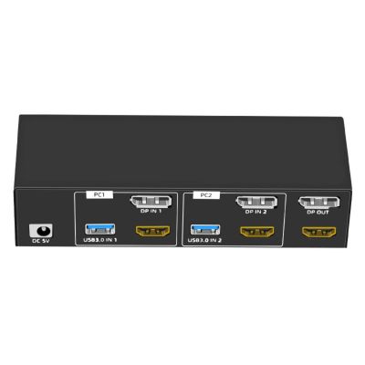 8K HDTV KVM Switcher 2 Monitors 2 Computers 8K@60Hz Monitors KVM Switcher with 4 USB3.0 for Keyboard Printer