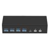 8K HDTV KVM Switcher 2 Monitors 2 Computers 8K@60Hz Monitors KVM Switcher with 4 USB3.0 for Keyboard Printer view 4