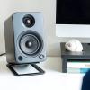 Audio-Video Shelving Audio Rack Small Desktop Audio Bracket Metal Speaker Bracket Speaker Bracket Shockproof 1 Pair Media Stands and Component Cabinets (Color : Black) (Black) view 4