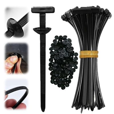 Nylon Universal Cable Tie Buckle, 2025 New Pin and Button Zip Ties Self-Locking, Bumper Retainer Clips Car Plastic Rivets Fasteners for Auto Repairing Quick Fix and Hole Fastening (30)