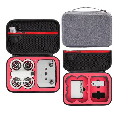 vamarads Storage Bag Mini Portable Handbag Outdoor Travel Carrying Case Compatible For DJI RC N3 Neo Controller Drone Accessories(Grey red)