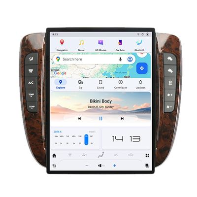 14 Inch Qualcomm Android Car Radio for GMC Yukon Chevy Silverado Suburban Tahoe 2007-2013 Touch Screen Wireless Carplay GPS Navigation Upgrade Stereo Head Unit Replacement (Manual AC)